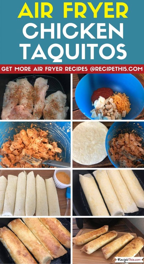 Air Fryer Chicken Taquitos step by step