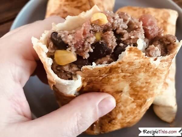 Air Fryer Chimichangas with ground beef