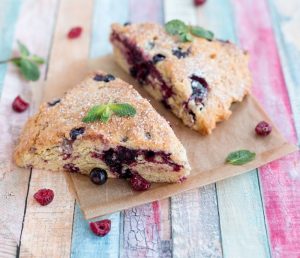 Air Fryer Cranberry Scone Bread gooey in the middle and crunchy on the outside.