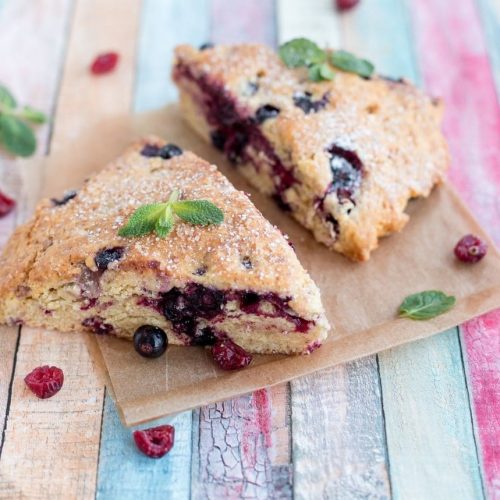Air Fryer Cranberry Scone Bread gooey in the middle and crunchy on the outside.