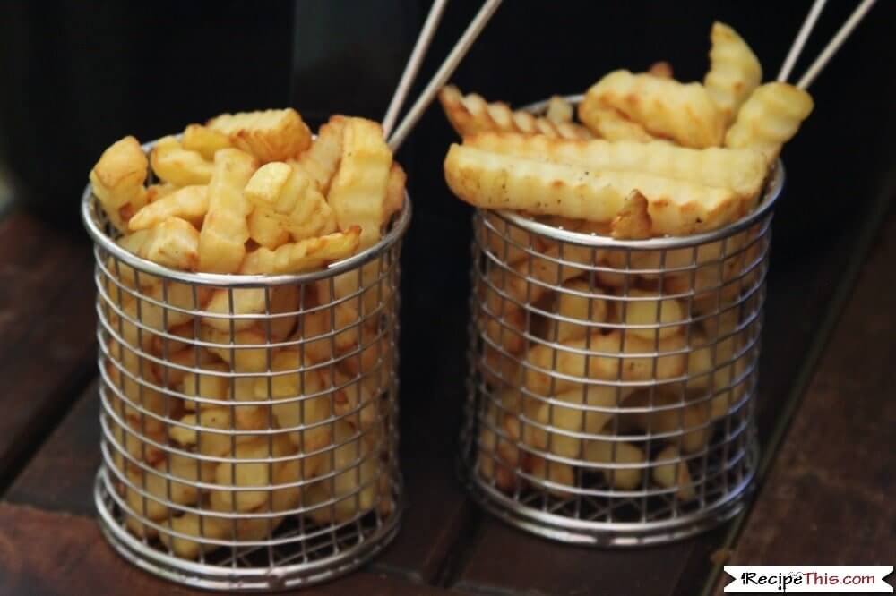 Air Fryer Frozen Crinkle Cut Fries for sharing