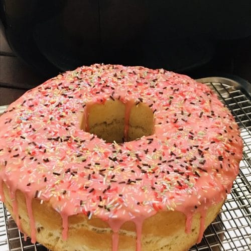 Air Fryer Giant Doughnut Cake