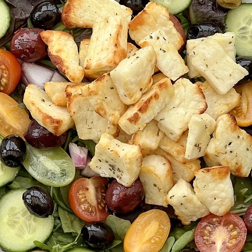 Air Fryer Halloumi Greek Salad