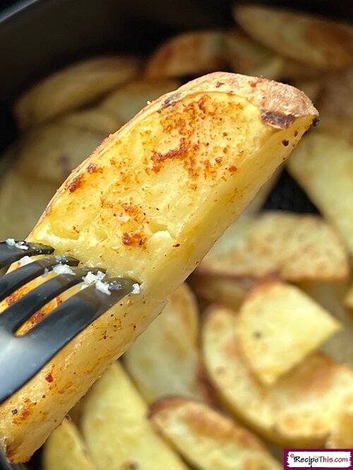 Air Fryer Potato Wedges Fork Test