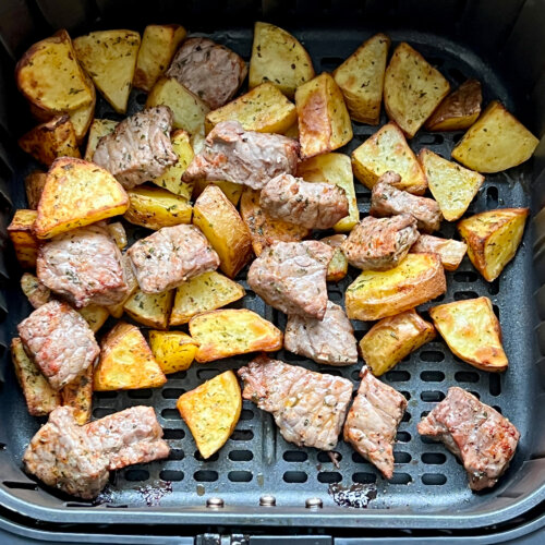 Air Fryer Steak Bites And Potatoes