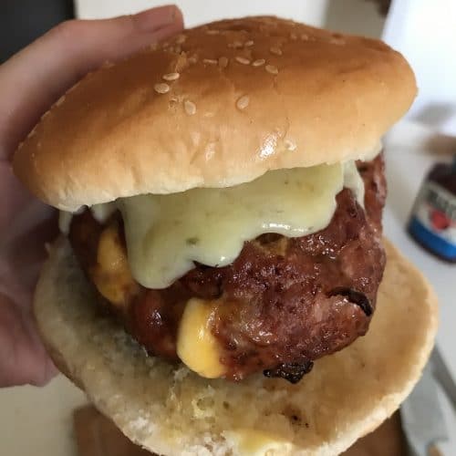 Air Fryer Stuffed Hamburgers