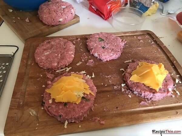 Air Fryer Stuffed Hamburgers folded