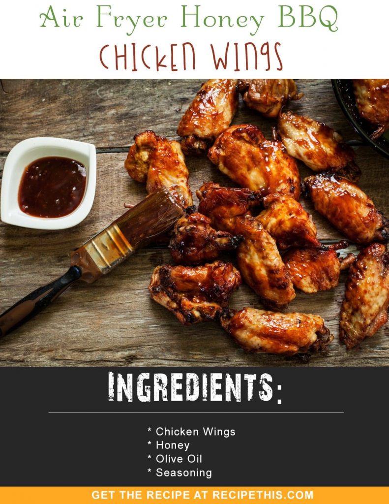 Airfryer Recipes | Air Fryer BBQ Chicken Wings recipe from RecipeThis.com