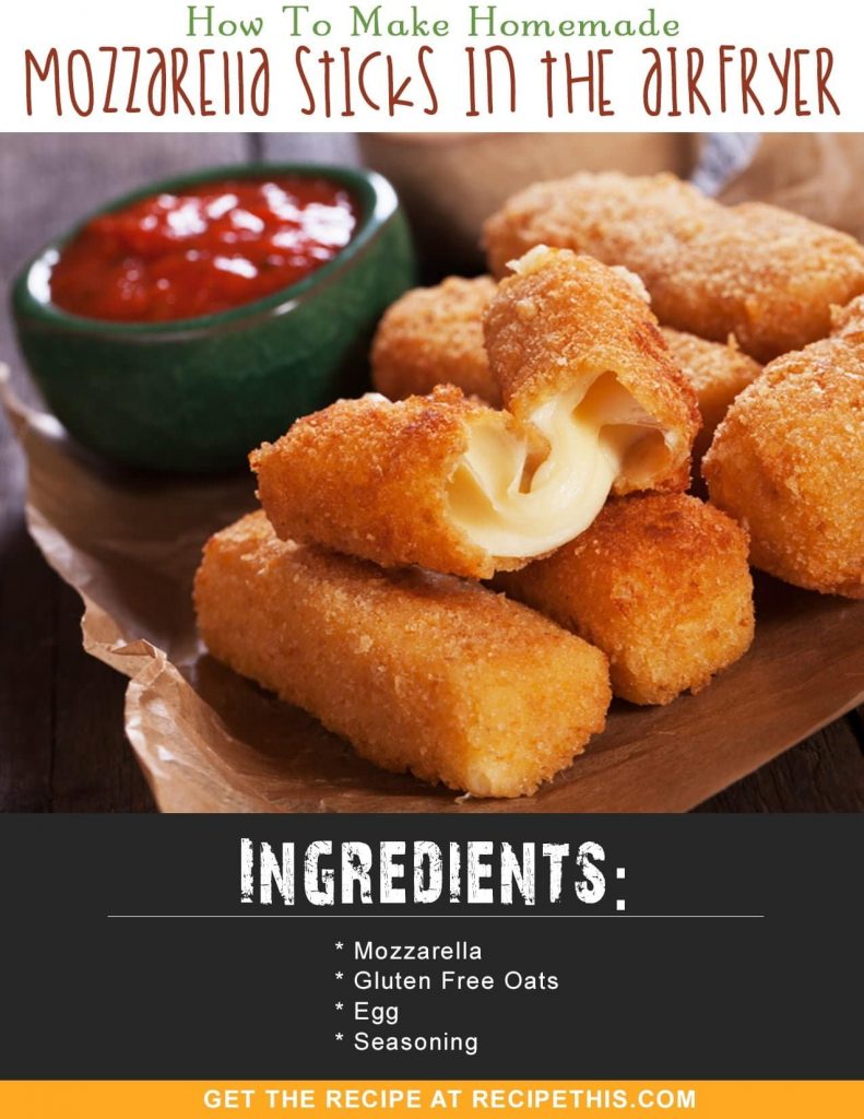Airfryer Recipes | How To Make Homemade Mozzarella Sticks In The Airfryer Recipe from RecipeThis.com