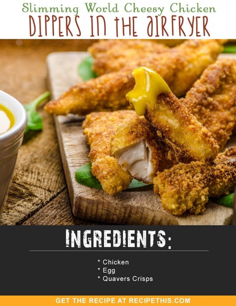 Slimming World Recipes | Slimming World Cheesy Chicken Dippers in the Airfryer recipe from RecipeThis.com