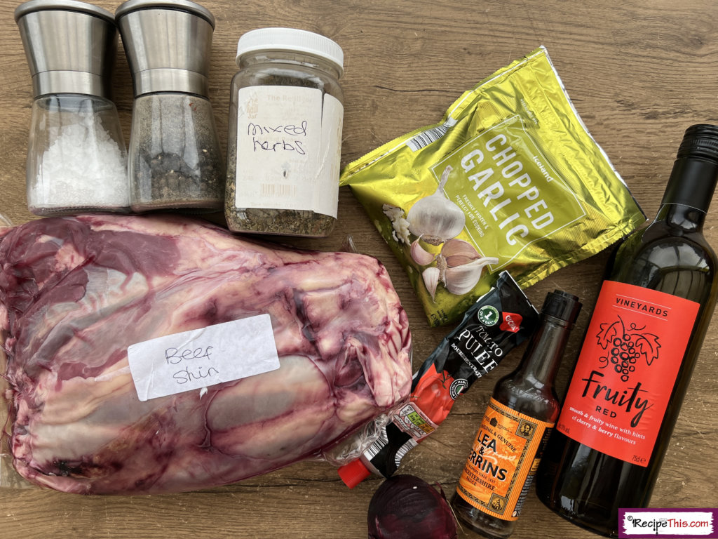 Beef Shin Slow Cooker Ingredients