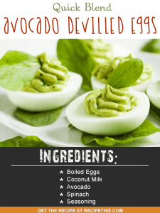 Blender Recipes | quick blend avocado devilled eggs recipe from RecipeThis.com