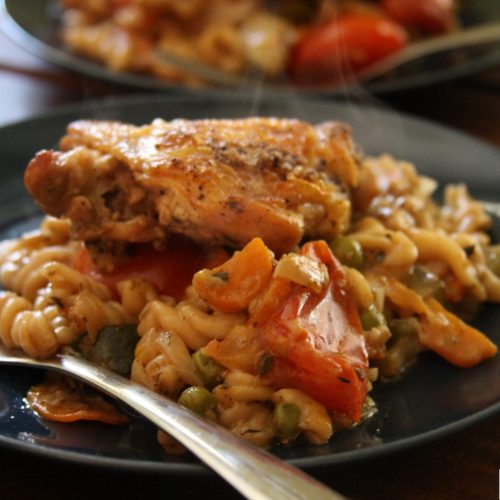 Chicken Thighs Pasta Bake