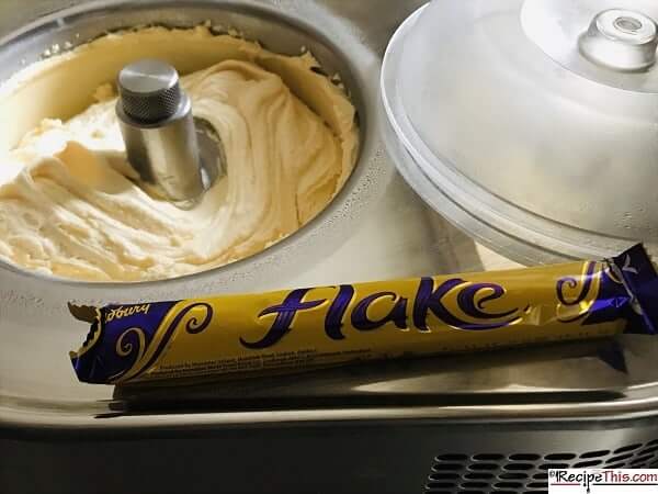 Cookie dough ice cream made with cadburys flake