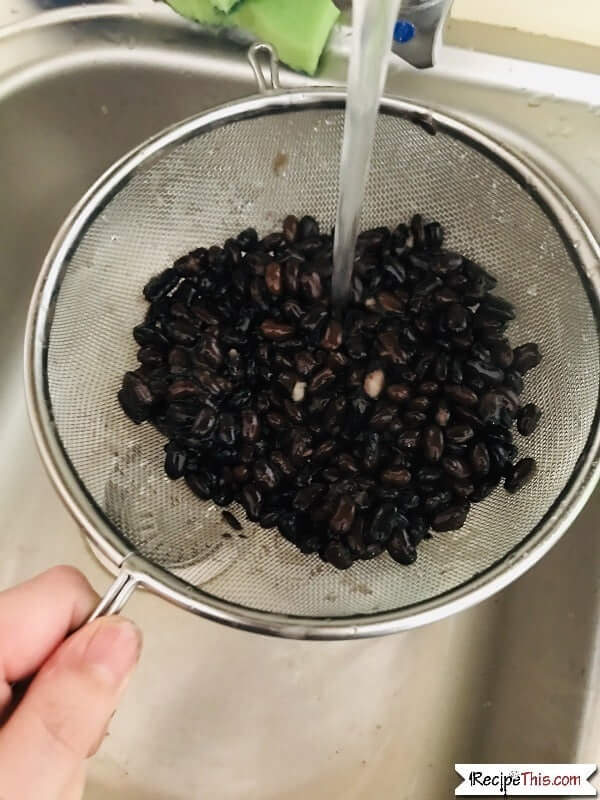 Draining canned black beans for the instant pot