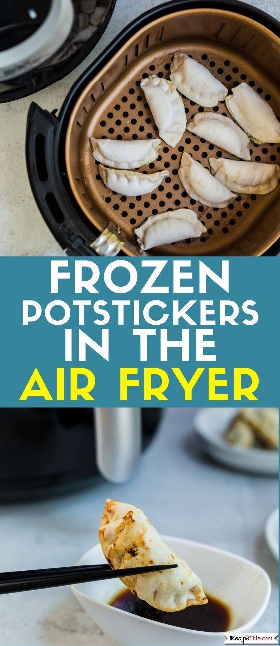 Frozen potstickers in the air fryer at recipethis.com