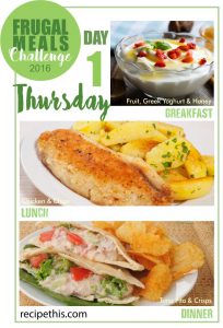 Frugal Meals | Frugal Meals Challenge 2016 Day 1 from RecipeThis.com