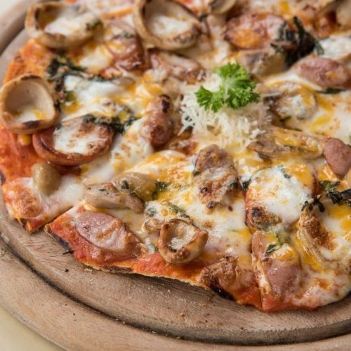 Welcome to my homemade anything spare meat feast pizza recipe. This is perfect for the day after a barbeque or the day after a roast dinner when you have lots of spare meat that you need to use up.