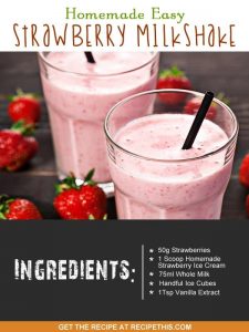 "homemade strawberry milkshake"