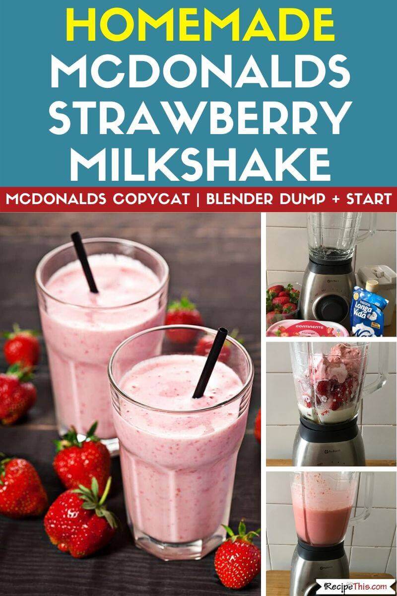 Homemade McDonalds Strawberry Milkshake In The Blender