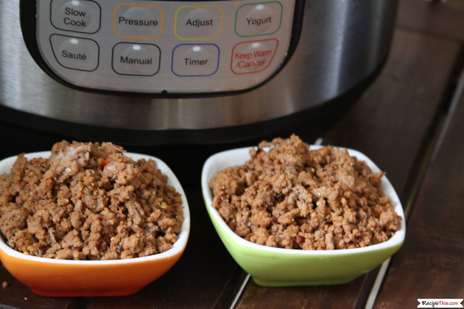 Pressure Cooker Frozen Taco Meat | Recipe This