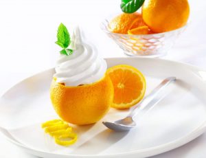"orange flavoured ice cream"