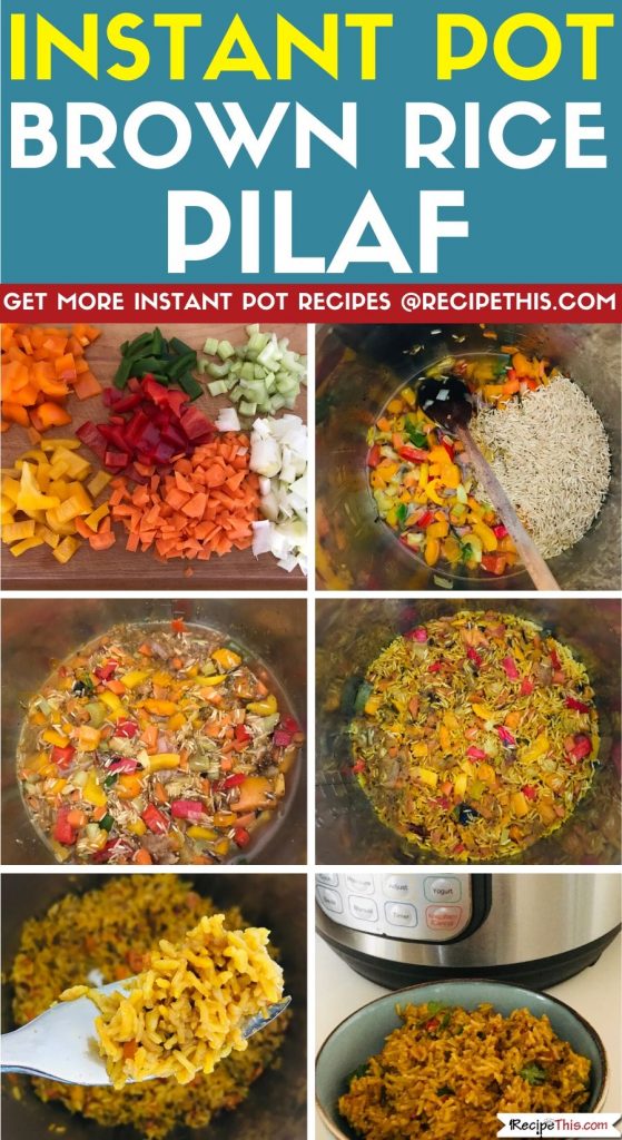 Instant Pot Brown Rice Pilaf step by step