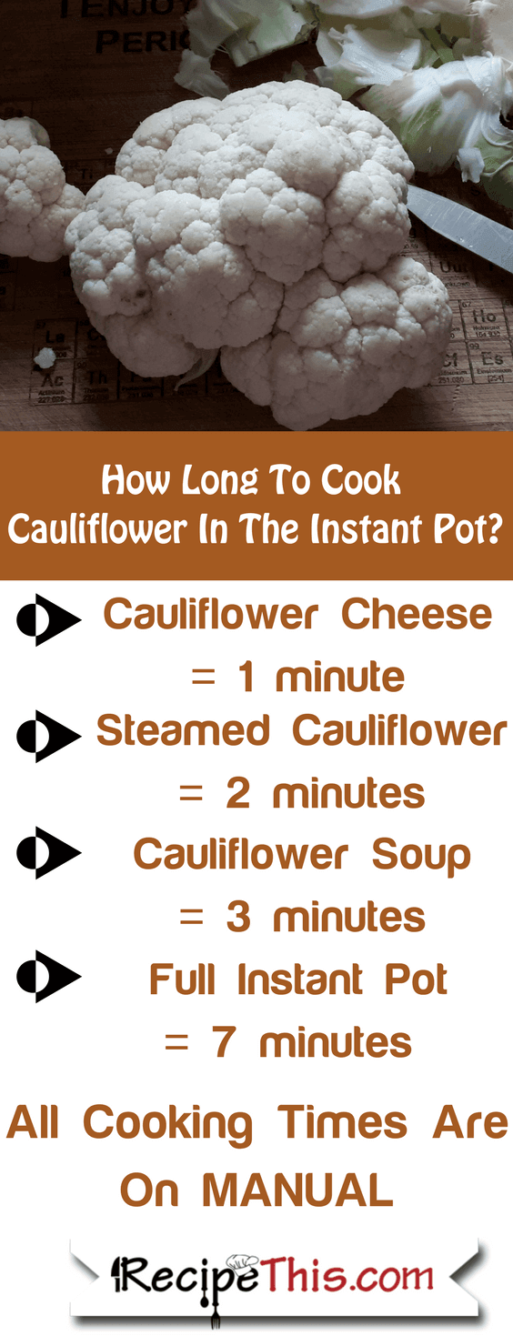 Instant Pot Cauliflower - How Long To Cook Cauliflower In The Instant Pot