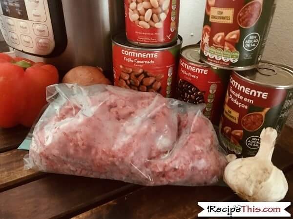 Instant Pot Chilli Con Carne Ingredients