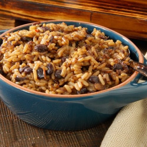 Instant Pot Mexican Black Beans & Rice recipe here at recipethis.com