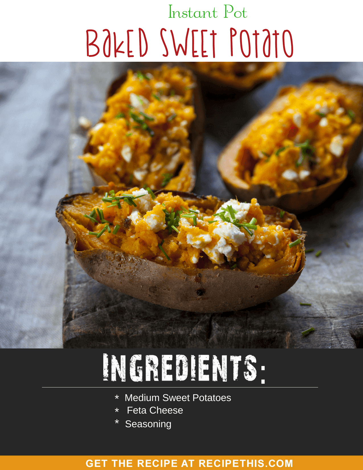 #InstantPot Recipes | Instant Pot Baked Sweet Potatoes from RecipeThis.com