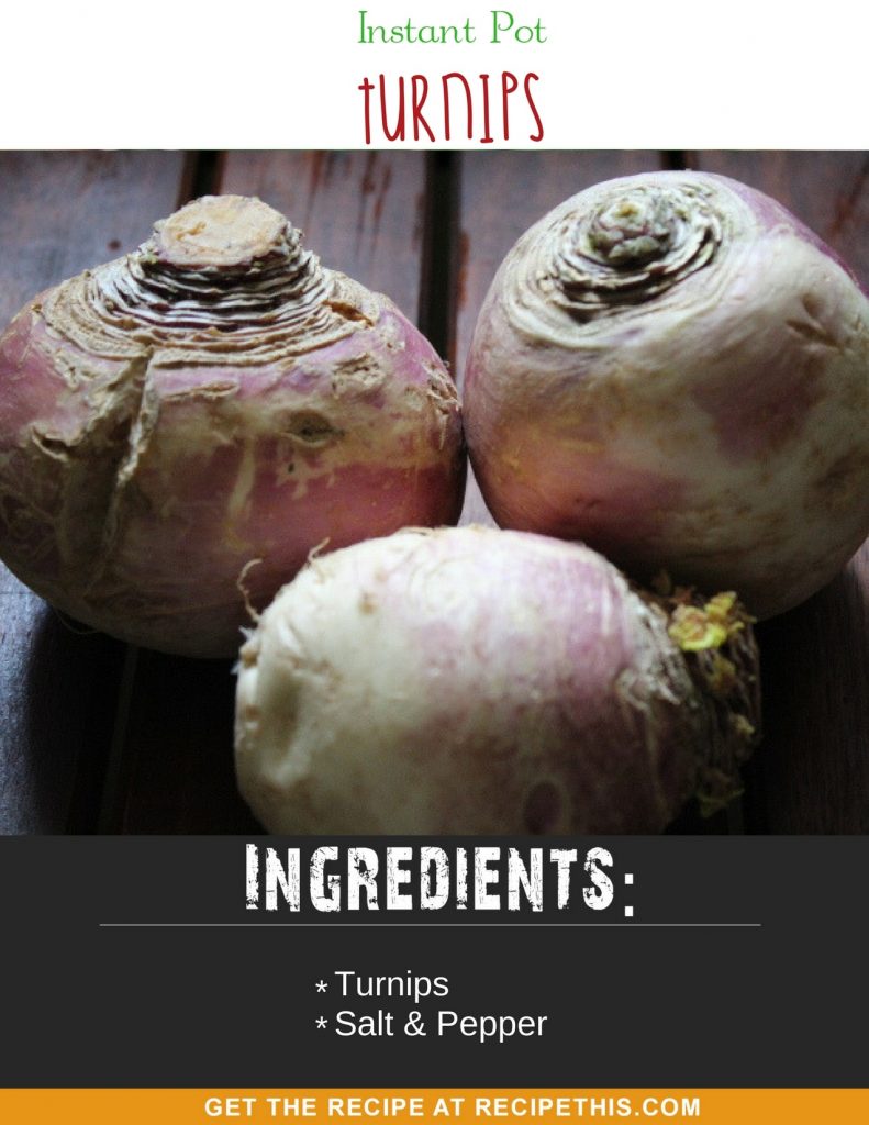 Instant Pot Turnips steamed in the instant pot pressure cooker