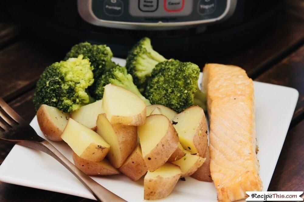 Instant Pot Salmon Broccoli And Potatoes in 4 minutes