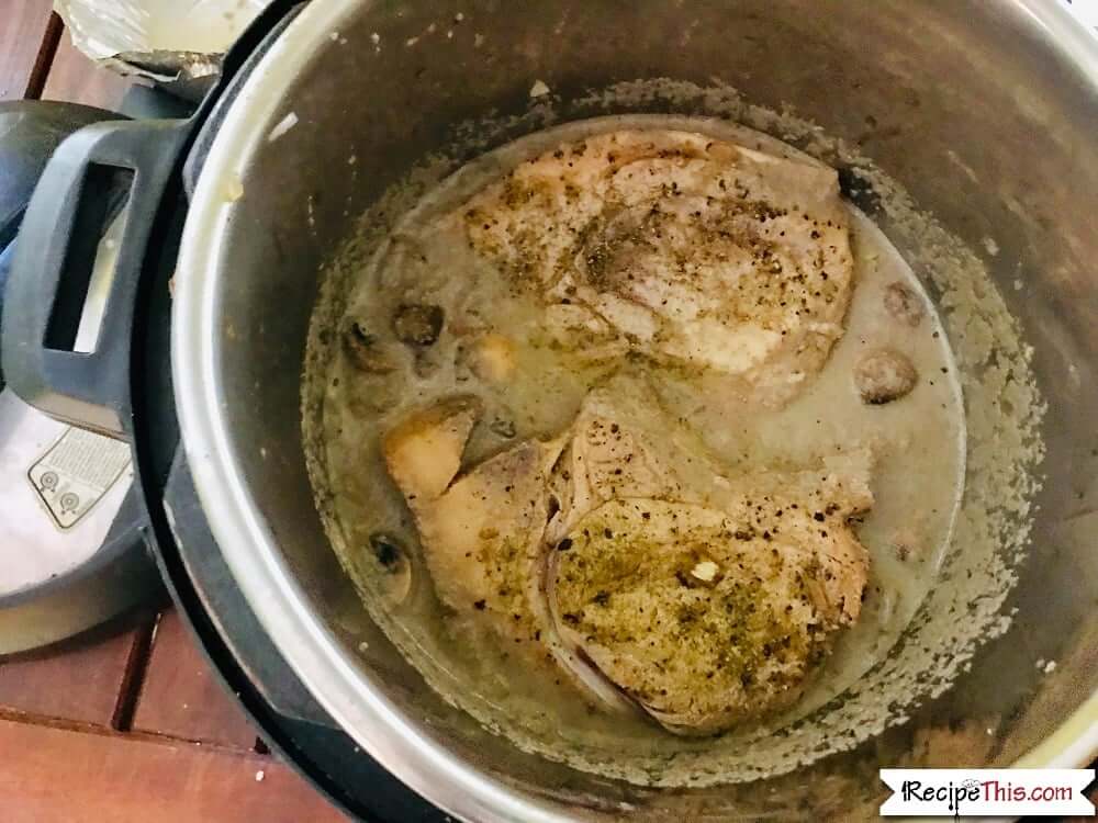 Pressure Cooker Pork Chops with Homemade Mushroom Gravy