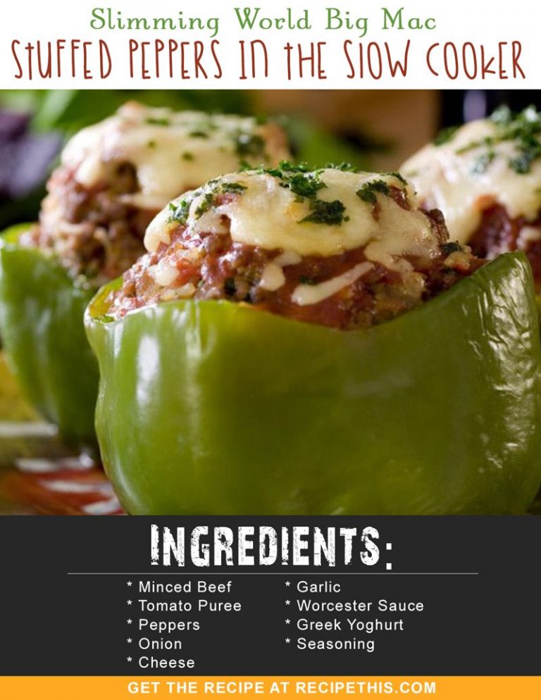 Slimming World Big Mac Stuffed Peppers In The Slow Cooker