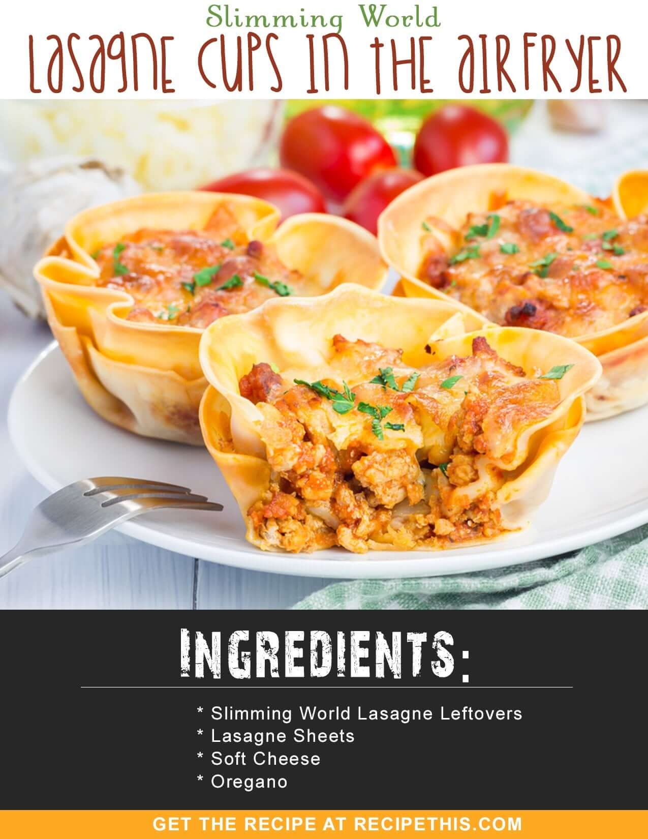 Airfryer Recipes | Slimming World Lasagne Cups In The Airfryer Recipe from RecipeThis.com