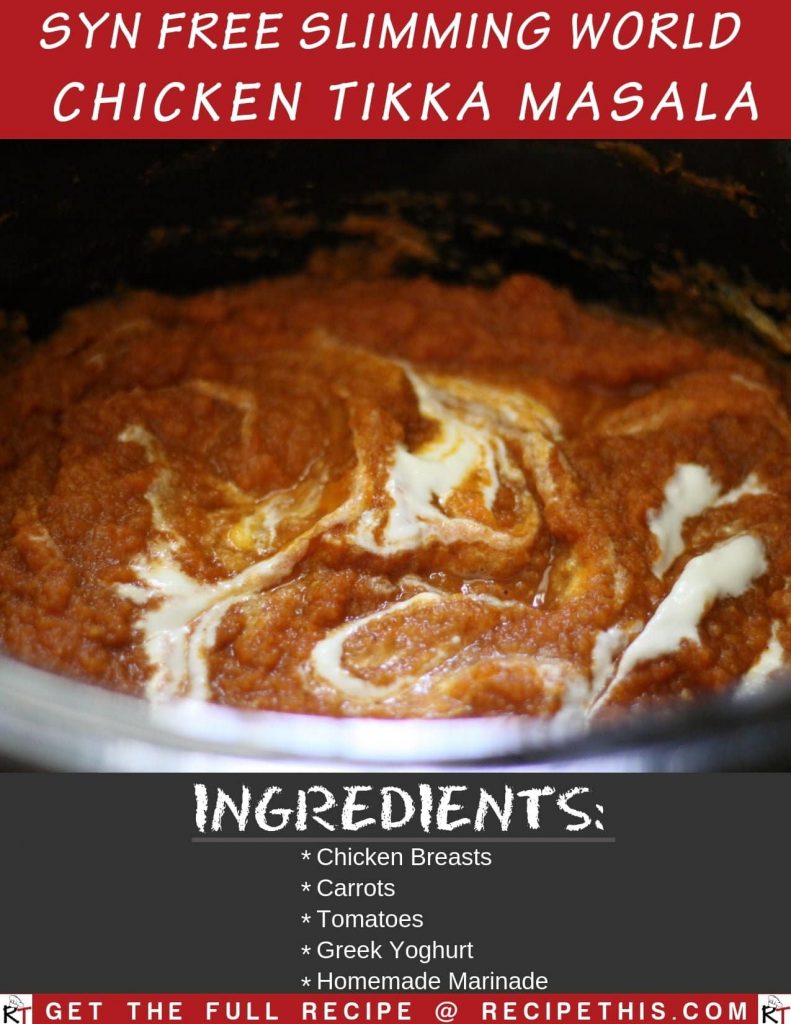 Slimming World Chicken Tikka Masala Curry In The Slow Cooker