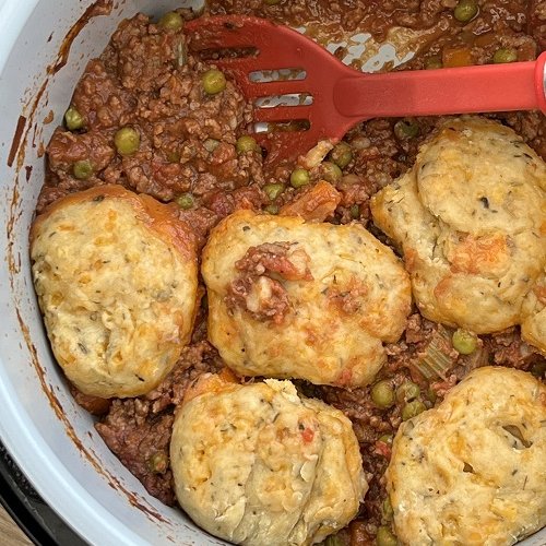 Slow Cooker Minced Beef Cobbler