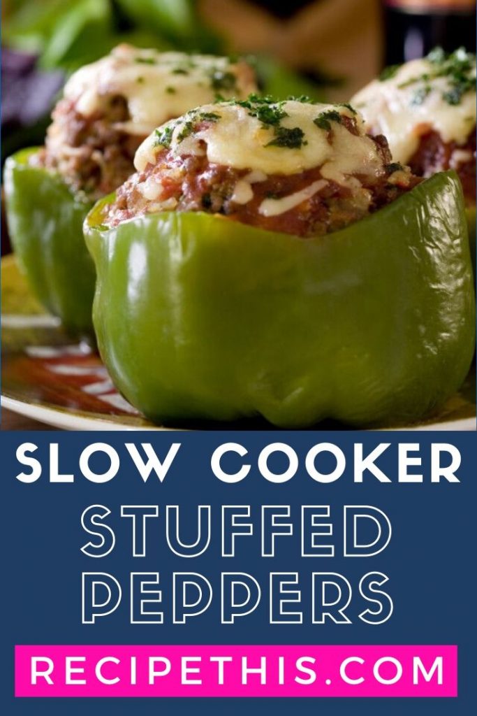 Slow Cooker Stuffed Peppers at recipethis.com