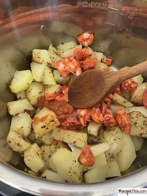 Stage 2 – Crisping instant pot breakfast potatoes