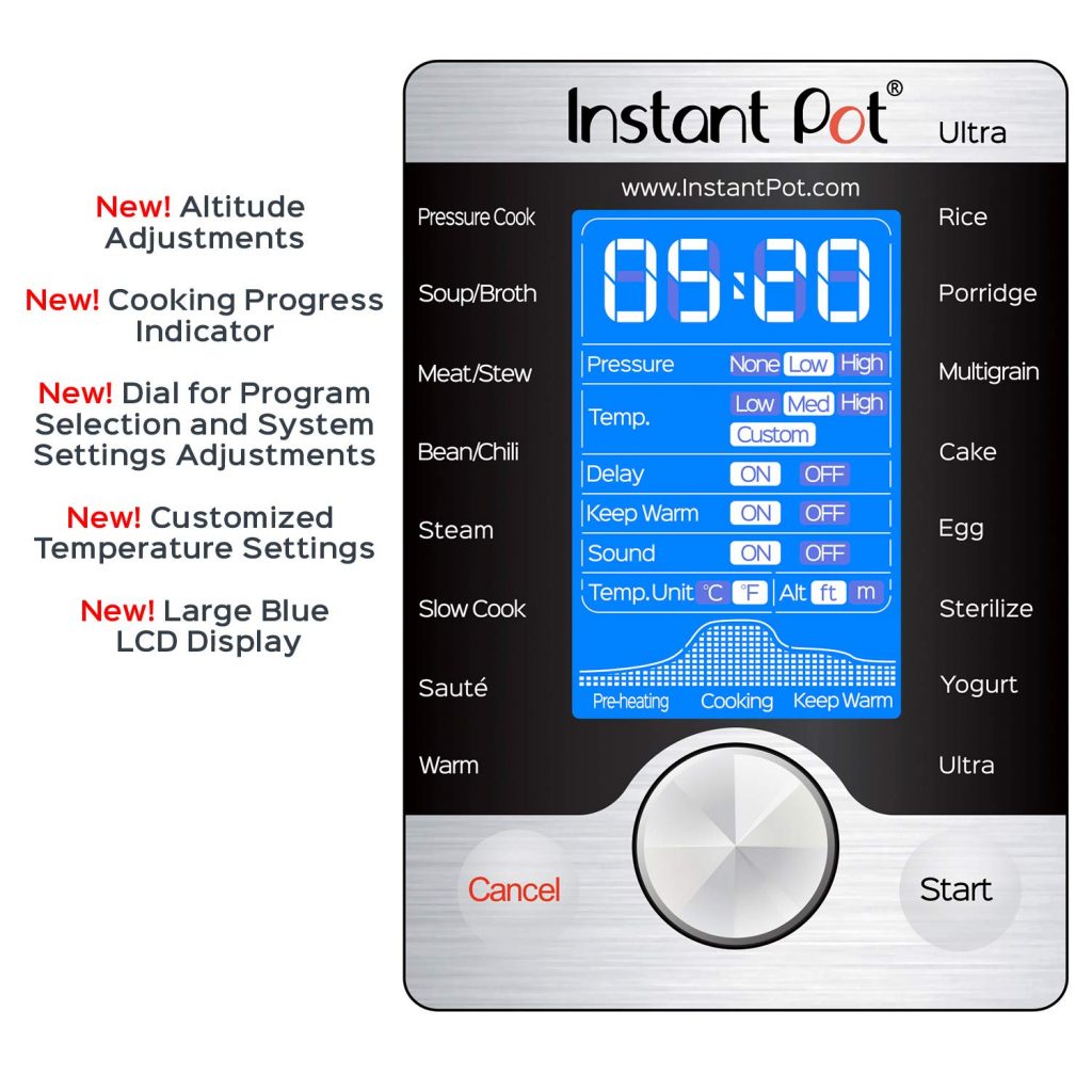 The Instant Pot Ultra interface