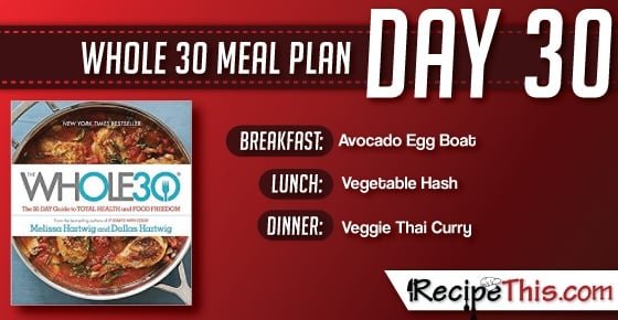 Whole 30 | Find out about our Whole 30 Meal Plan during day 30 of the Whole 30 Challenge from RecipeThis.com