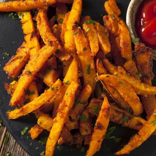 Welcome to my Whole 30 Oil Free Pumpkin French Fries recipe.