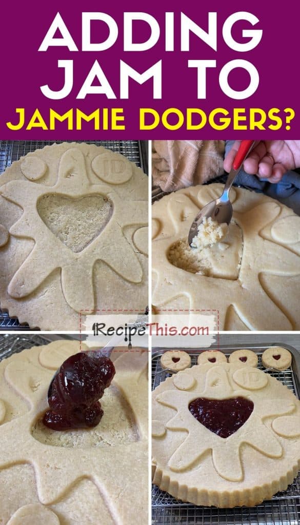adding jam to jammie dodgers