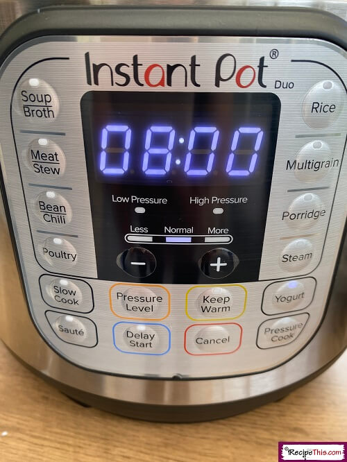 How to adjust online time on instant pot