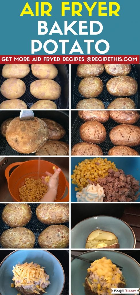 air fryer baked potato step by step