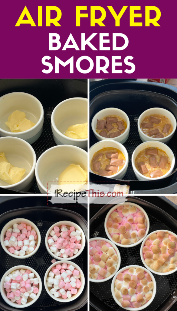 air fryer baked smores step by step