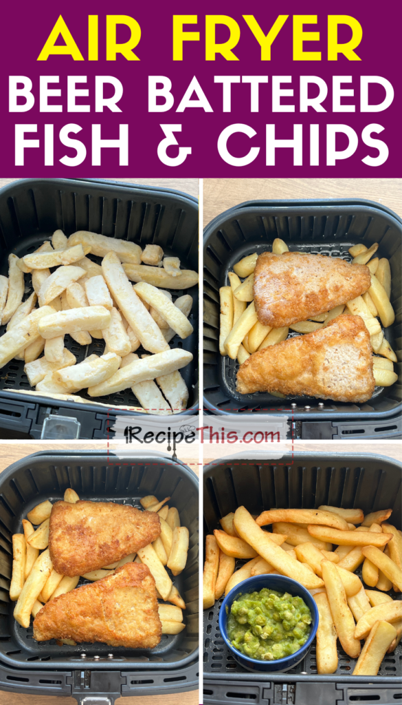 air fryer beer battered fish and chips step by step