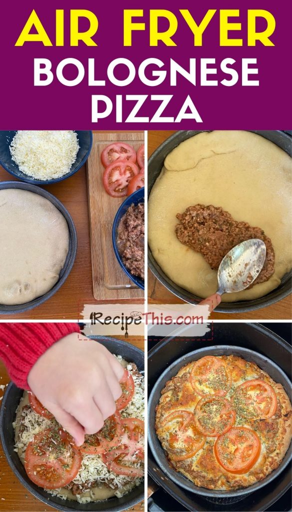 air fryer bolognese pizza step by step