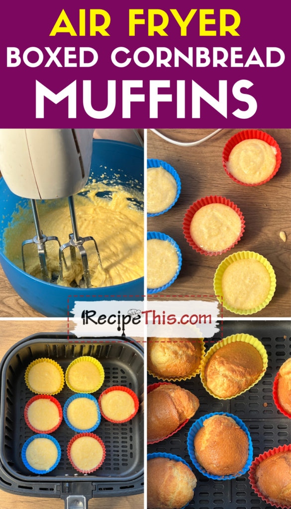 air fryer boxed cornbread muffins step by step
